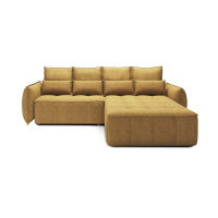 Canapé d'angle LUCAS convertible 4 places jaune tissu – droit – 265x196cm 