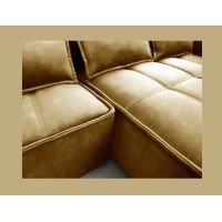 Canapé d'angle LUCAS convertible 4 places jaune tissu – droit – 265x196cm 