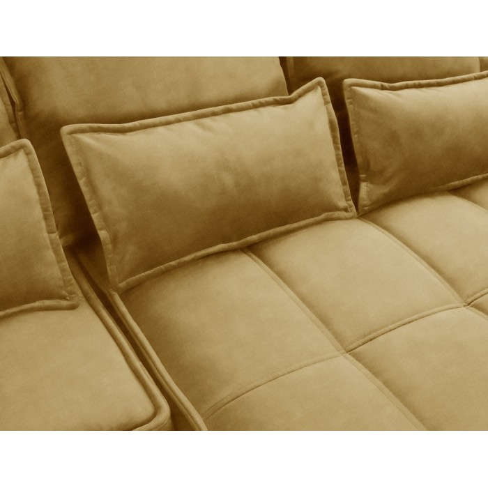 Canapé d'angle LUCAS convertible 4 places jaune tissu – droit – 265x196cm 