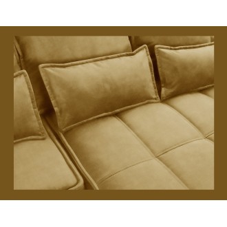 Canapé d'angle LUCAS convertible 4 places jaune tissu – droit – 265x196cm 