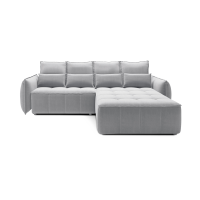 Canapé d'angle LUCAS convertible 4 places gris clair tissu – droit – 265x196cm 