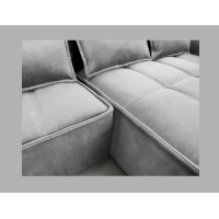 Canapé d'angle LUCAS convertible 4 places gris clair tissu – droit – 265x196cm 