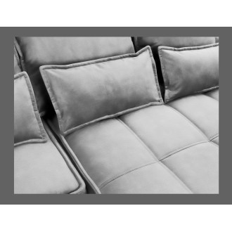 Canapé d'angle LUCAS convertible 4 places gris clair tissu – droit – 265x196cm 