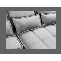Canapé d'angle LUCAS convertible 4 places gris clair tissu – droit – 265x196cm 