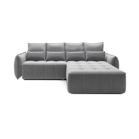 Canapé d'angle LUCAS convertible 4 places gris clair tissu – droit – 265x196cm 