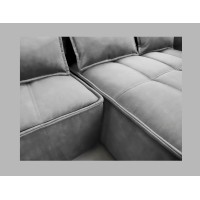 Canapé d'angle LUCAS convertible 4 places gris clair tissu – droit – 265x196cm 
