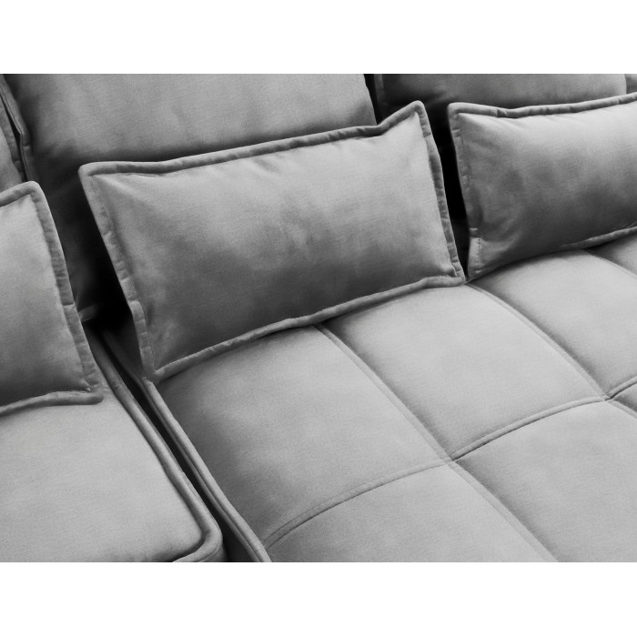 Canapé d'angle LUCAS convertible 4 places gris clair tissu – droit – 265x196cm 