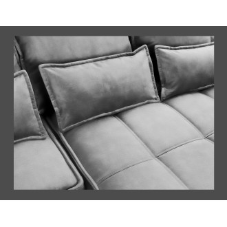 Canapé d'angle LUCAS convertible 4 places gris clair tissu – droit – 265x196cm 