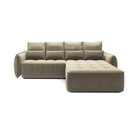 Canapé d'angle LUCAS convertible 4 places marron clair tissu – droit – 265x196cm 