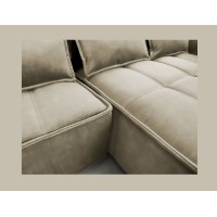Canapé d'angle LUCAS convertible 4 places marron clair tissu – droit – 265x196cm 