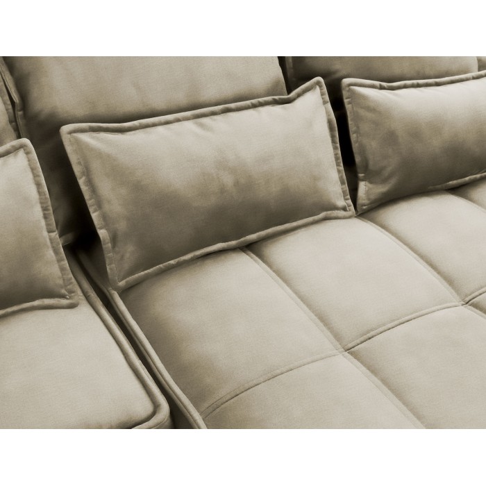 Canapé d'angle LUCAS convertible 4 places marron clair tissu – droit – 265x196cm 