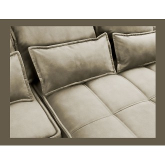 Canapé d'angle LUCAS convertible 4 places marron clair tissu – droit – 265x196cm 