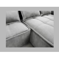 Canapé d'angle LUCAS convertible 4 places gris clair tissu – droit – 265x196cm 
