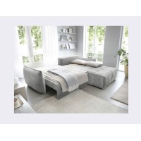 Canapé d'angle LUCAS convertible 4 places gris clair tissu – droit – 265x196cm 