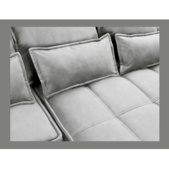 Canapé d'angle LUCAS convertible 4 places gris clair tissu – droit – 265x196cm 