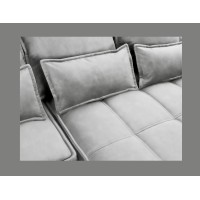 Canapé d'angle LUCAS convertible 4 places gris clair tissu – droit – 265x196cm 