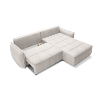 Canapé d'angle LUCAS convertible 4 places beige clair tissu – droit – 265x196cm 