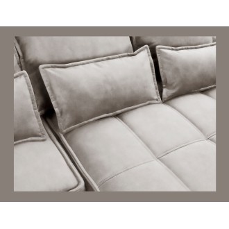 Canapé d'angle LUCAS convertible 4 places beige clair tissu – droit – 265x196cm 