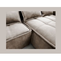 Canapé d'angle LUCAS convertible 4 places beige tissu – droit – 265x196cm 