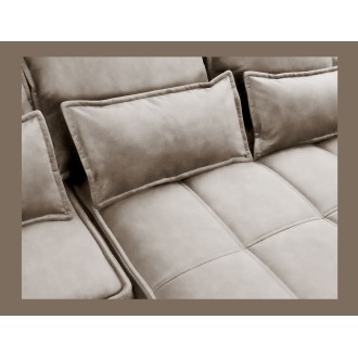Canapé d'angle LUCAS convertible 4 places beige tissu – droit – 265x196cm 