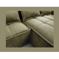 Canapé d'angle LUCAS convertible 4 places vert tissu – droit – 265x196cm 