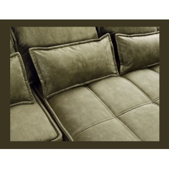 Canapé d'angle LUCAS convertible 4 places vert tissu – droit – 265x196cm 