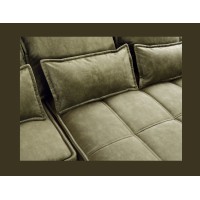 Canapé d'angle LUCAS convertible 4 places vert tissu – droit – 265x196cm 