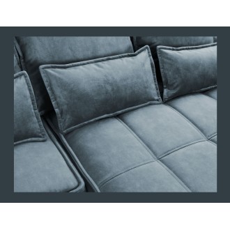 Canapé d'angle LUCAS convertible 4 places bleu clair tissu – droit – 265x196cm 