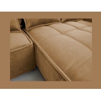 Canapé d'angle LUCAS convertible 4 places jaune tissu – droit – 265x196cm 