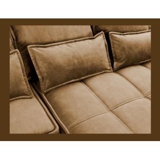Canapé d'angle LUCAS convertible 4 places jaune tissu – droit – 265x196cm 