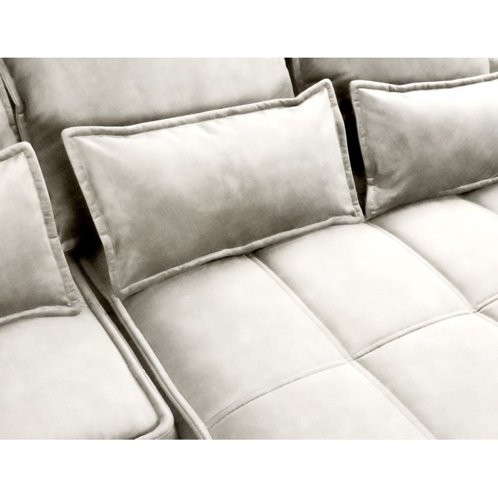 Canapé d'angle LUCAS convertible 4 places beige tissu – droit – 265x196cm 