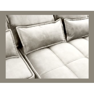 Canapé d'angle LUCAS convertible 4 places beige tissu – droit – 265x196cm 