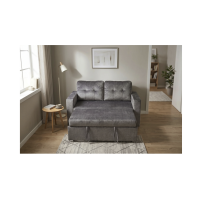 Canapé PRESTO convertible 2 places en velours – Gris foncé – 142 x 82 x 86 cm