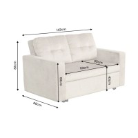 Canapé PRESTO convertible 2 places en velours – Gris foncé – 142 x 82 x 86 cm