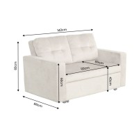 Canapé PRESTO convertible 2 places en velours – Vert foncé – 142 x 82 x 86 cm