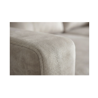Canapé d’angle CALDERO convertible 3 places avec coffre – Beige champagne – 202 x 90 x 150 cm