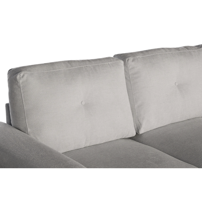 Zoom sur les coussins du canapé d'angle convertible CALDERO blanc