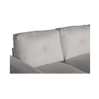 Zoom sur les coussins du canapé d'angle convertible CALDERO blanc