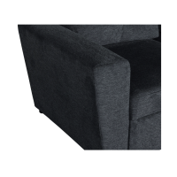 Canapé d’angle CALDERO convertible 3 places avec coffre – Gris foncé – 245 x 90 x 155 cm