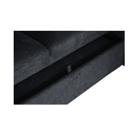 Canapé d’angle CALDERO convertible 3 places avec coffre – Gris foncé – 245 x 90 x 155 cm