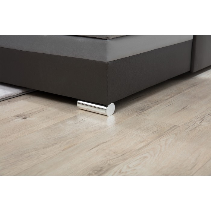 Canapé panoramique convertible CALDERO 5 places gris et noir – angle droit 