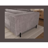Canapé d'angle COLESIA convertible 5 places gris velours côtelé – gauche – 274x200cm 