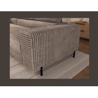 Canapé d'angle COLESIA convertible 5 places brun clair velours côtelé – gauche – 274x200cm 