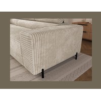 Canapé d'angle COLESIA convertible 5 places beige velours côtelé – gauche – 274x200cm 