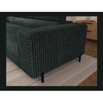 Canapé d'angle COLESIA convertible 5 places vert foncé velours côtelé – gauche – 274x200cm 