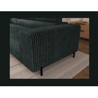 Canapé d'angle COLESIA convertible 5 places vert foncé velours côtelé – gauche – 274x200cm 