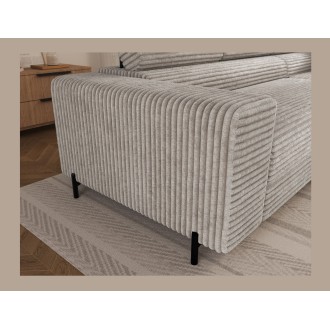Canapé d'angle COLESIA convertible 5 places gris velours côtelé – droit – 274x200cm 