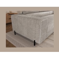 Canapé d'angle COLESIA convertible 5 places gris velours côtelé – droit – 274x200cm 