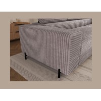 Canapé d'angle COLESIA convertible 5 places blanc crème velours côtelé – droit – 274x200cm 