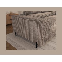 Canapé d'angle COLESIA convertible 5 places beige velours côtelé – droit – 274x200cm 